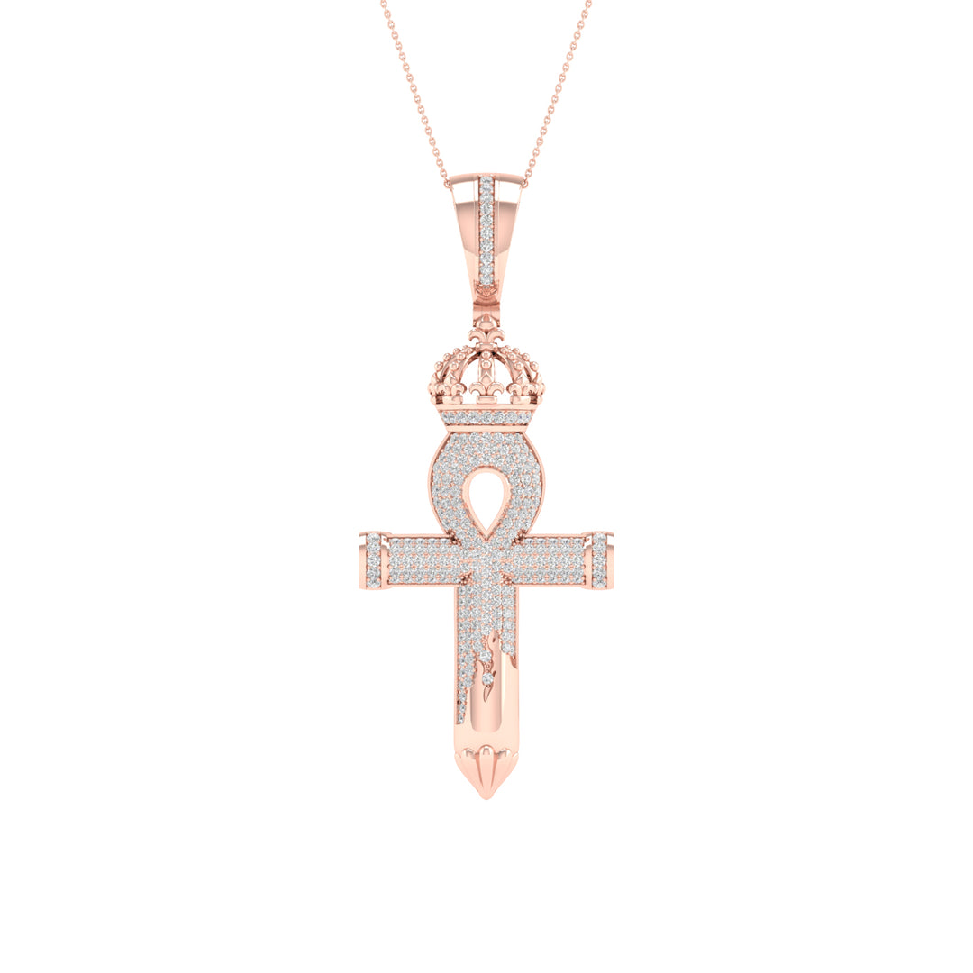 Romantic 10k Rose Gold 0.50CT Lab Diamond Pendant Necklace