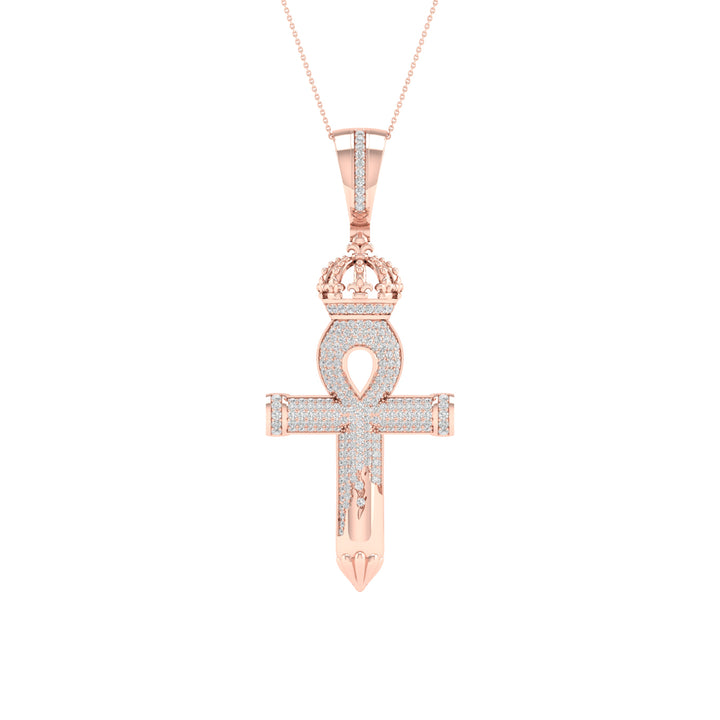 Romantic 10k Rose Gold 0.50CT Lab Diamond Pendant Necklace