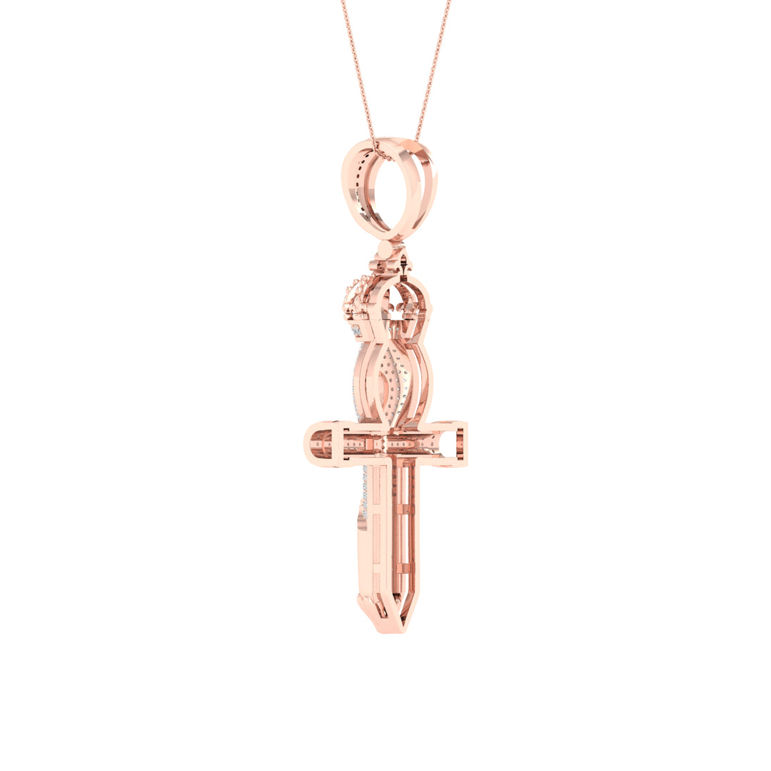 Romantic 10k Rose Gold 0.50CT Lab Diamond Pendant Necklace