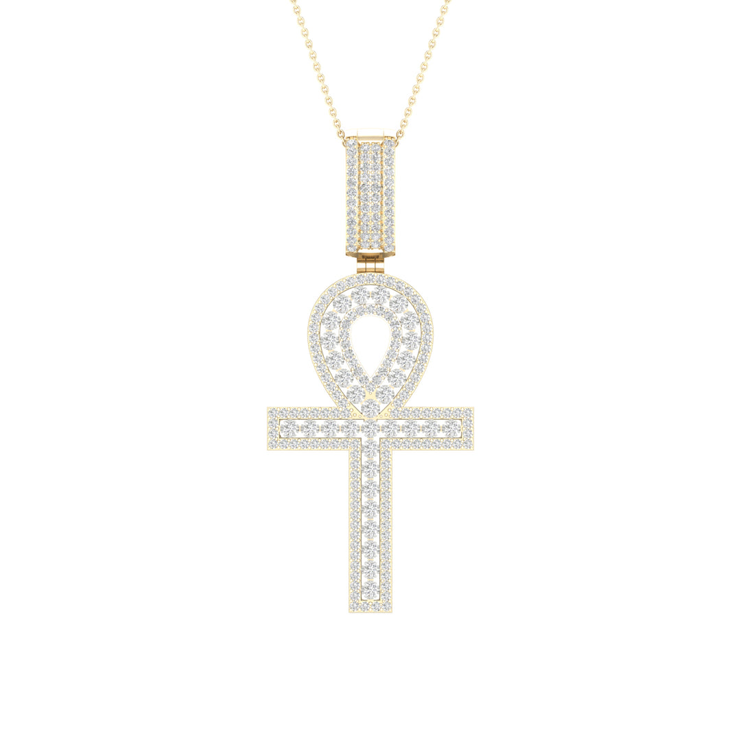 10k Yellow Gold Lab Diamond Religious Pendant - Spiritual Brilliance