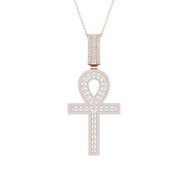 Romantic 10k Rose Gold 0.50CT Lab Diamond Pendant Necklace