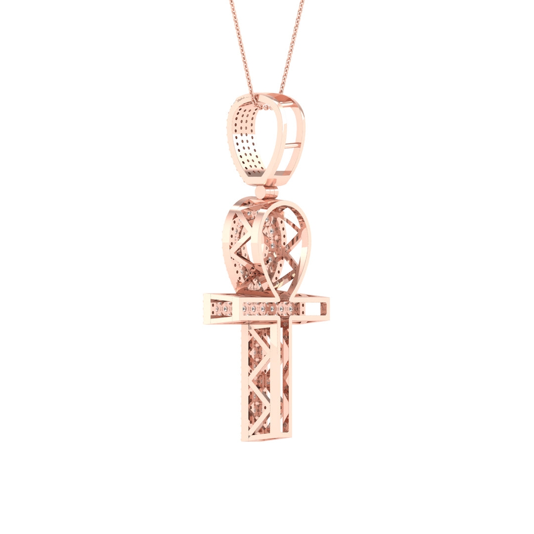 Romantic 10k Rose Gold 0.50CT Lab Diamond Pendant Necklace