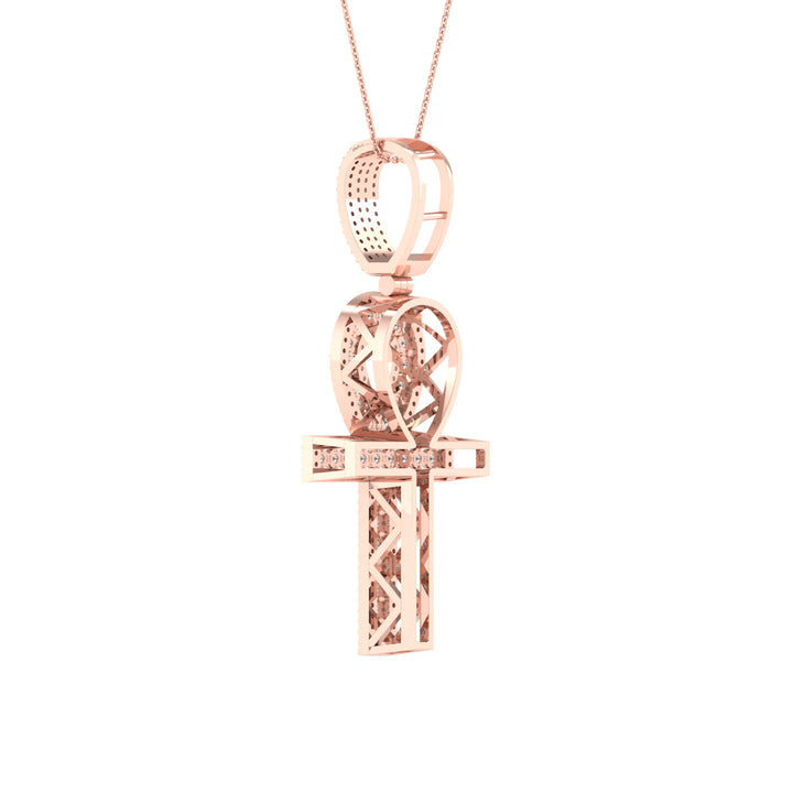 Romantic 10k Rose Gold 0.50CT Lab Diamond Pendant Necklace