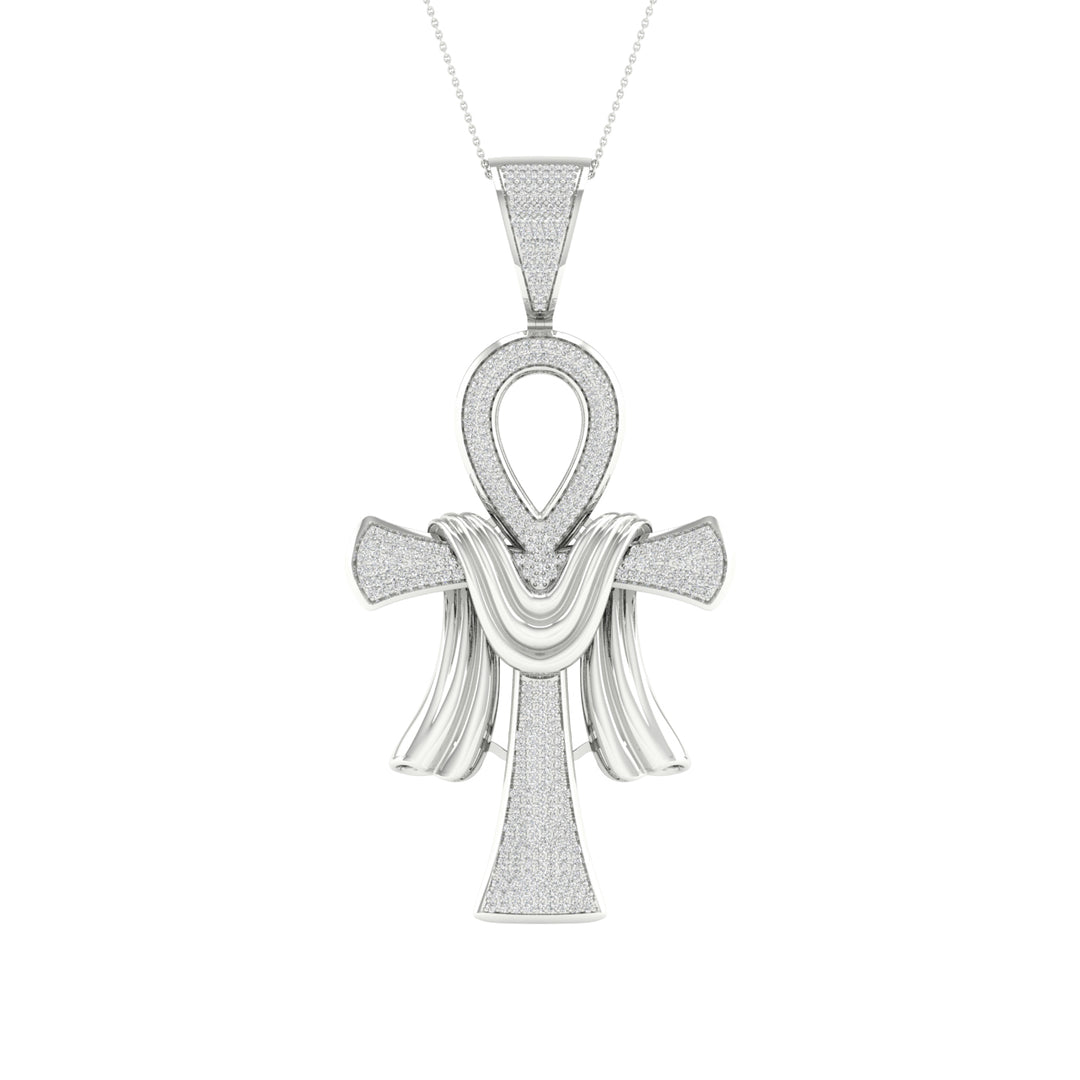 Elegant 10k White Gold 0.80CT Lab Diamond Pendant