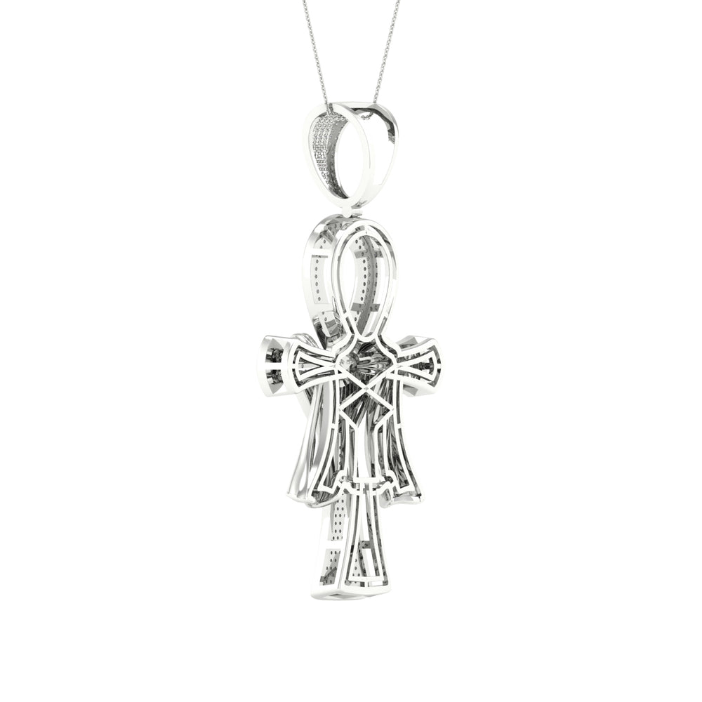 Elegant 10k White Gold 0.80CT Lab Diamond Pendant