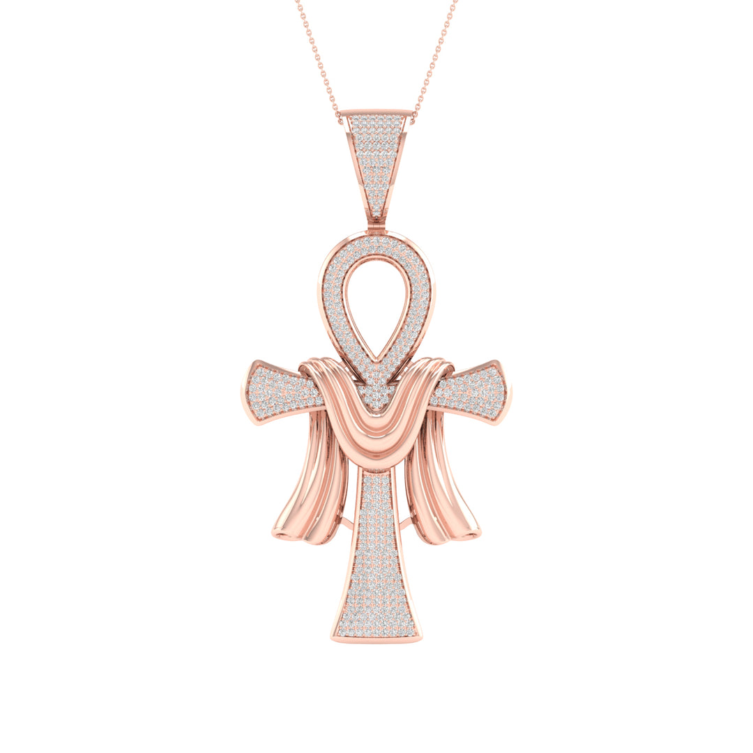 10k Rose Gold 0.80CT Lab Diamond Pendant Necklace
