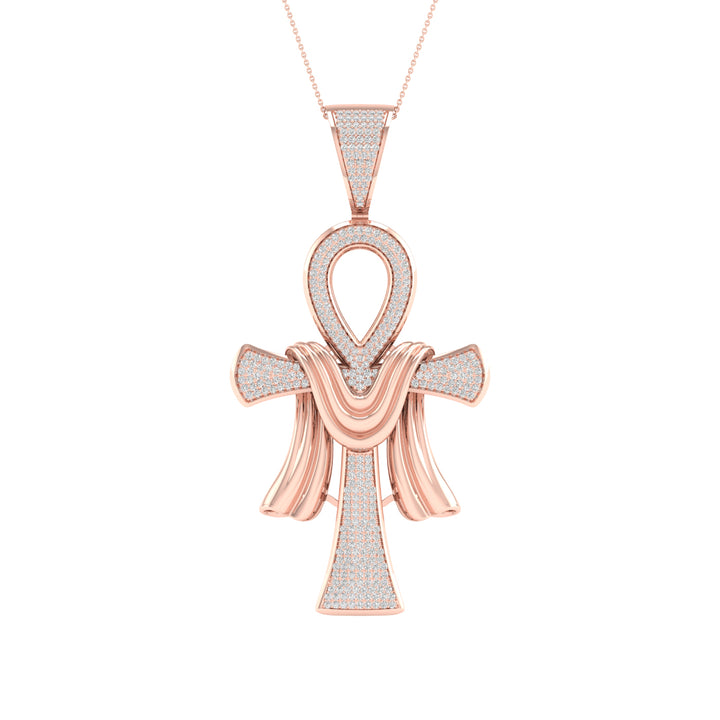10k Rose Gold 0.80CT Lab Diamond Pendant Necklace