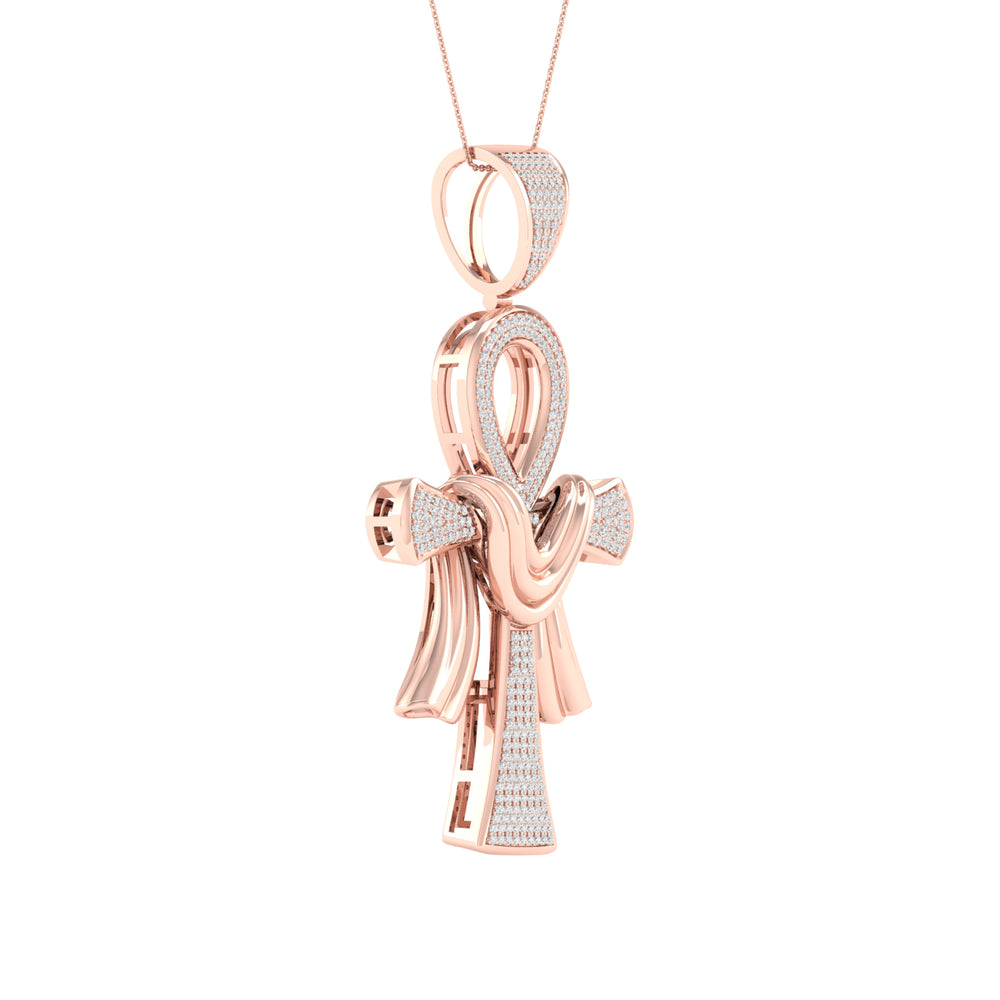 10k Rose Gold 0.80CT Lab Diamond Pendant Necklace