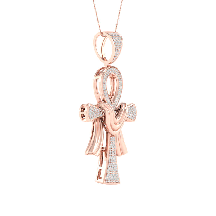 10k Rose Gold 0.80CT Lab Diamond Pendant Necklace