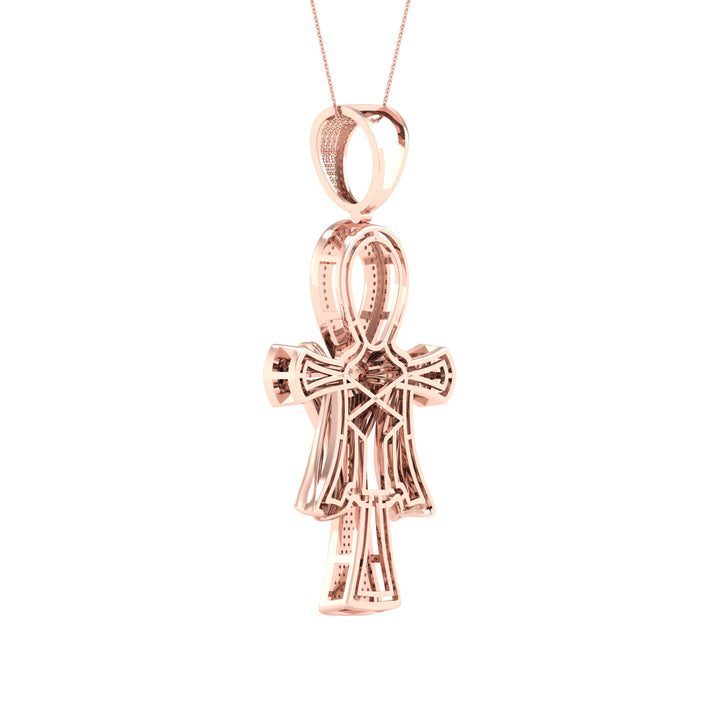 10k Rose Gold 0.80CT Lab Diamond Pendant Necklace