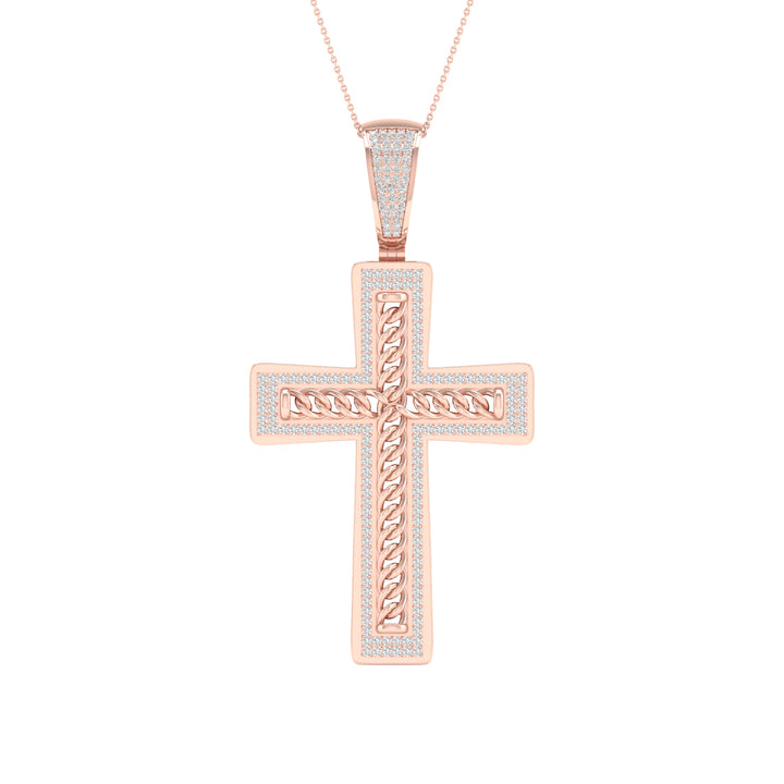 Romantic 10k Rose Gold 0.50CT Lab Diamond Pendant Necklace