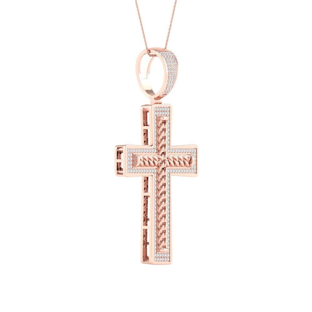 Romantic 10k Rose Gold 0.50CT Lab Diamond Pendant Necklace