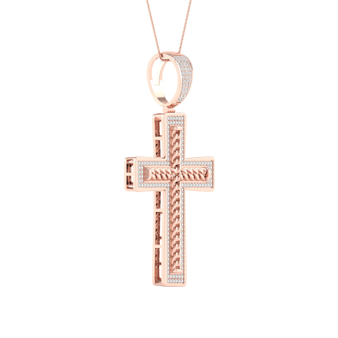 Romantic 10k Rose Gold 0.50CT Lab Diamond Pendant Necklace
