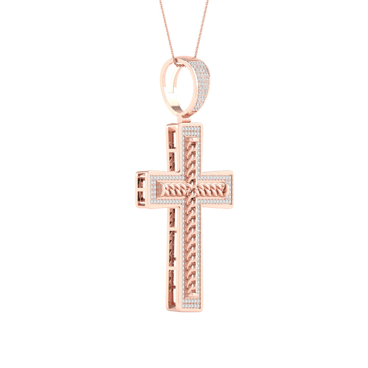Romantic 10k Rose Gold 0.50CT Lab Diamond Pendant Necklace