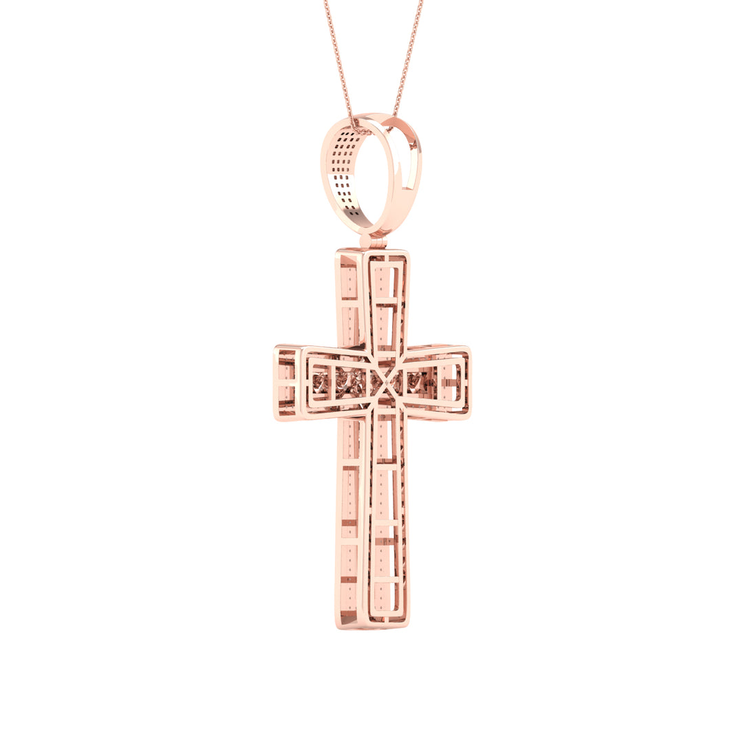 Romantic 10k Rose Gold 0.50CT Lab Diamond Pendant Necklace