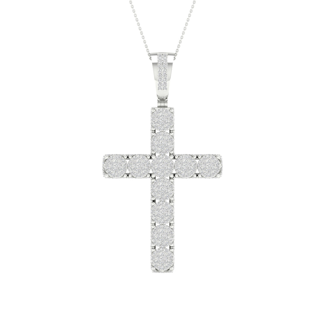Luminous 10k White Gold 1CT Lab Diamond Pendant Necklace