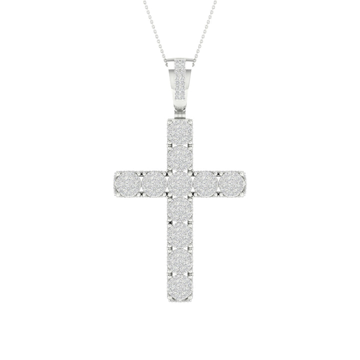 Luminous 10k White Gold 1CT Lab Diamond Pendant Necklace