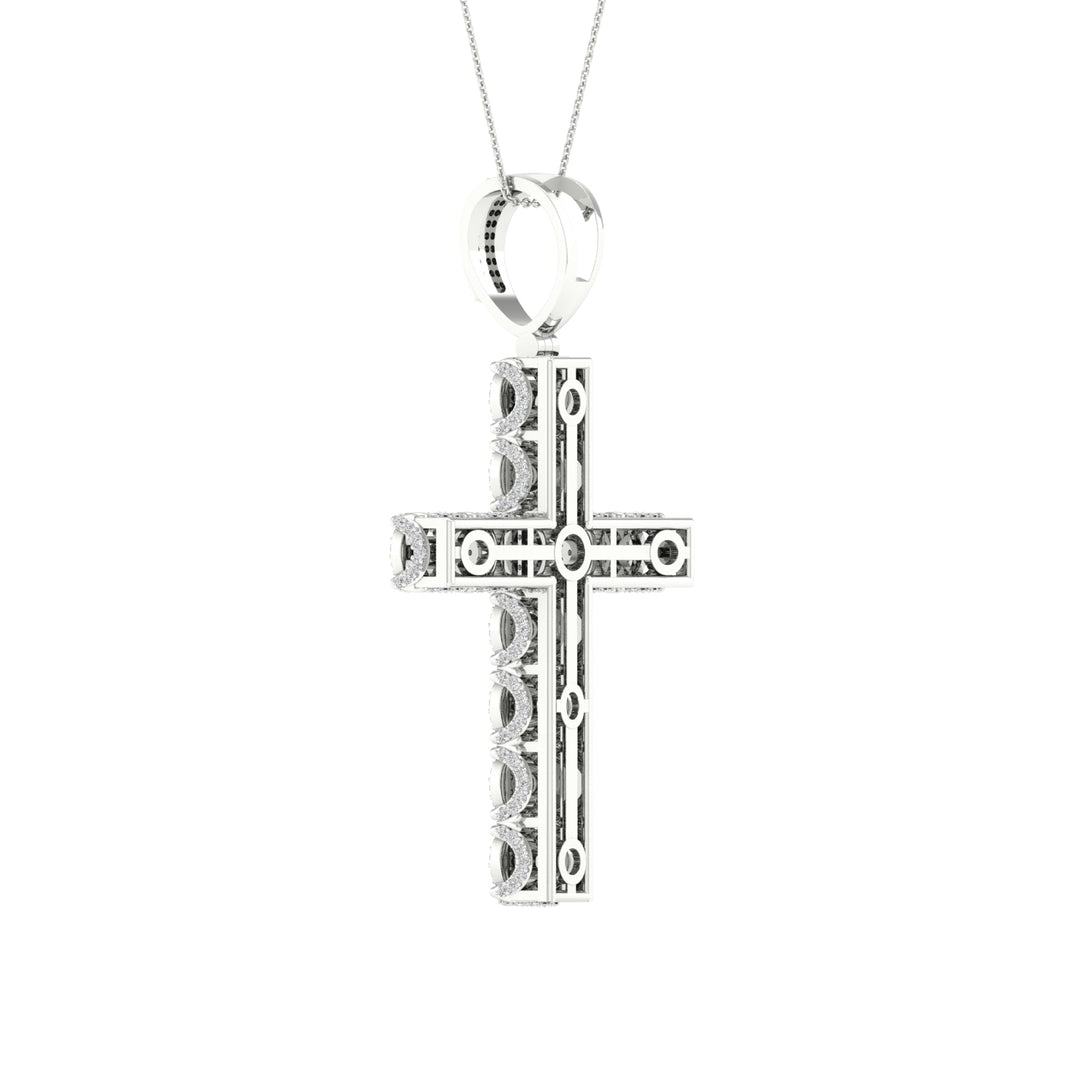 Luminous 10k White Gold 1CT Lab Diamond Pendant Necklace