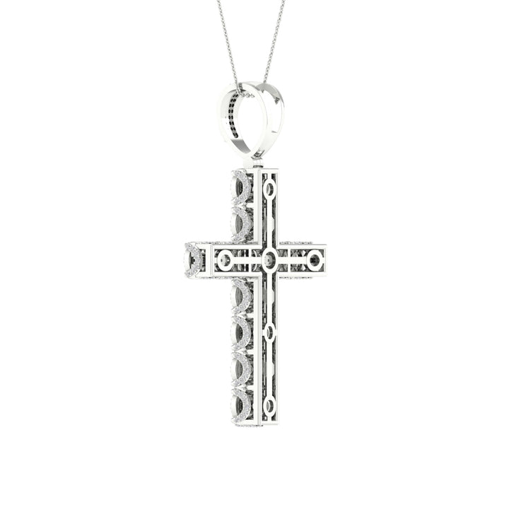 Luminous 10k White Gold 1CT Lab Diamond Pendant Necklace
