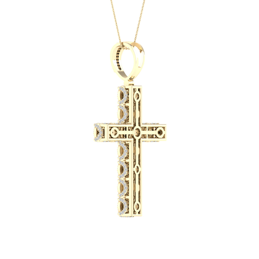 10k Yellow Gold 1CT Lab Diamond Religious Pendant Charm
