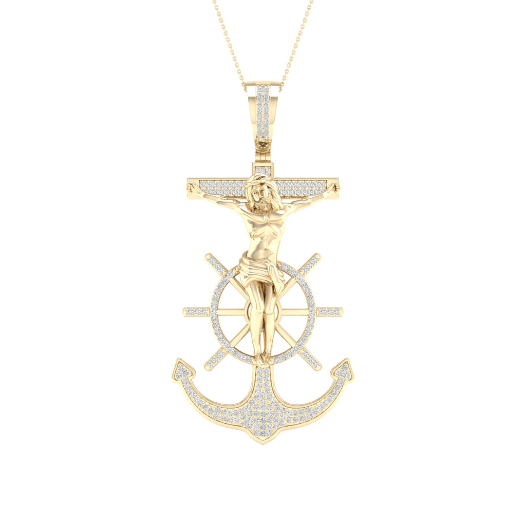 10k Yellow Gold Lab Diamond Religious Pendant - Spiritual Brilliance
