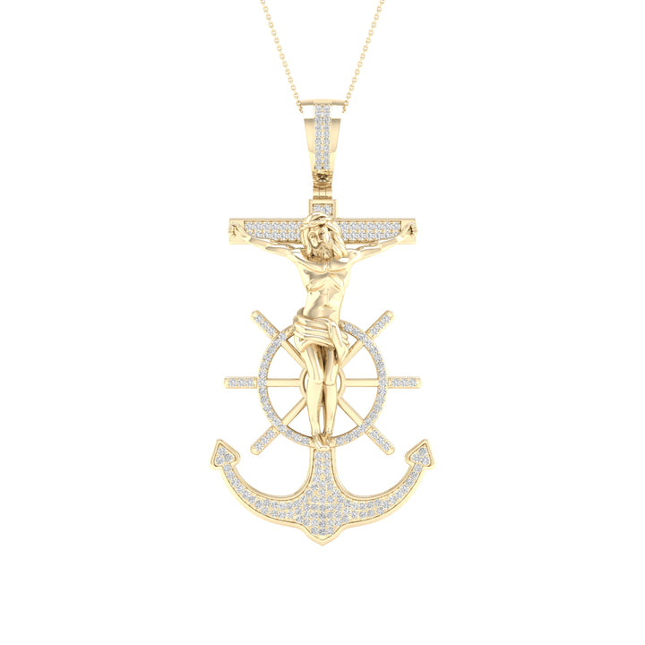 10k Yellow Gold Lab Diamond Religious Pendant - Spiritual Brilliance