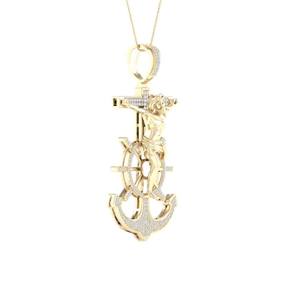 10k Yellow Gold Lab Diamond Religious Pendant - Spiritual Brilliance