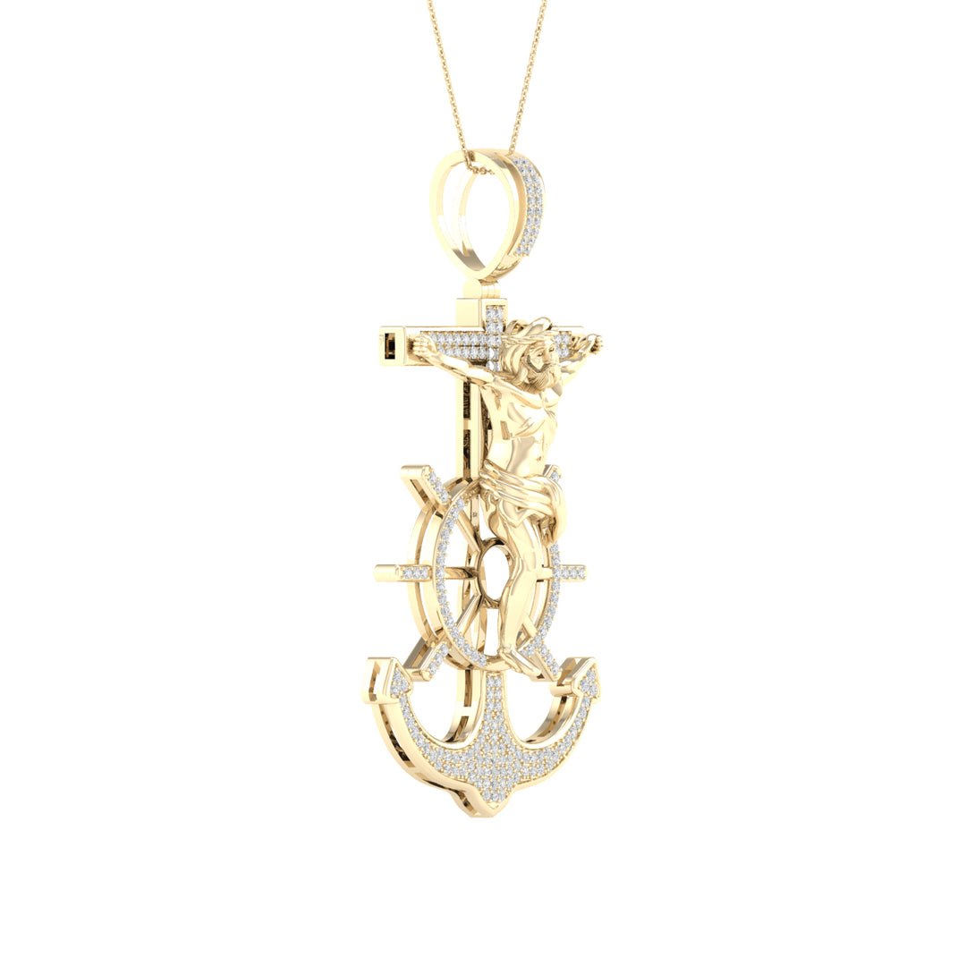 10k Yellow Gold Lab Diamond Religious Pendant - Spiritual Brilliance