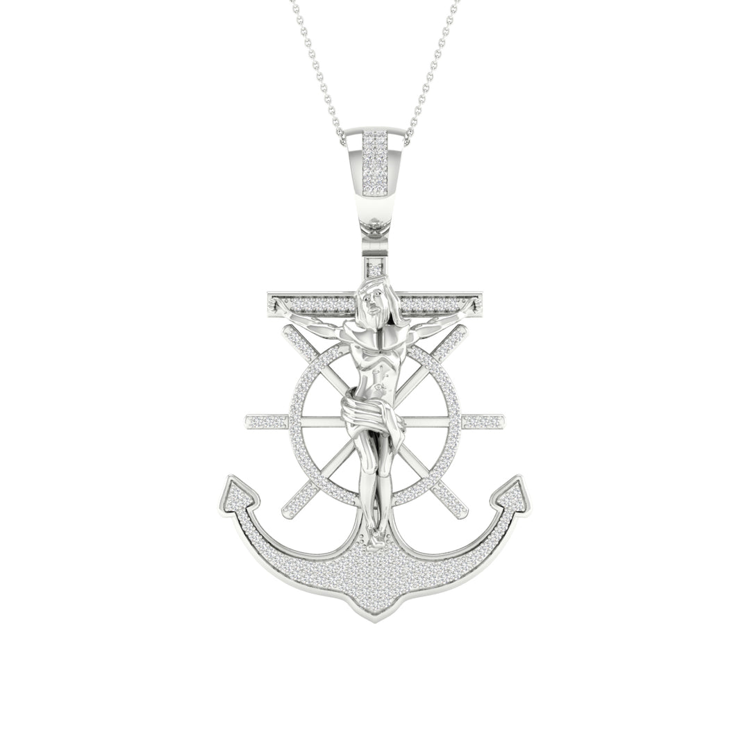 10k White Gold Lab Diamond Pendant: Timeless Elegance