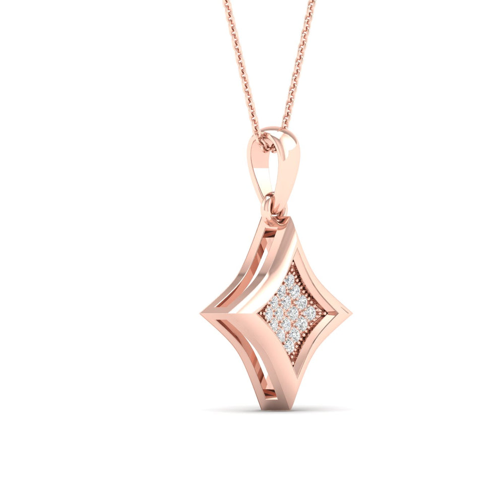 Delicate 10k Rose Gold 0.05CT Lab Diamond Pendant