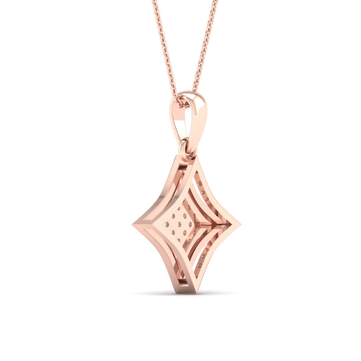 Delicate 10k Rose Gold 0.05CT Lab Diamond Pendant