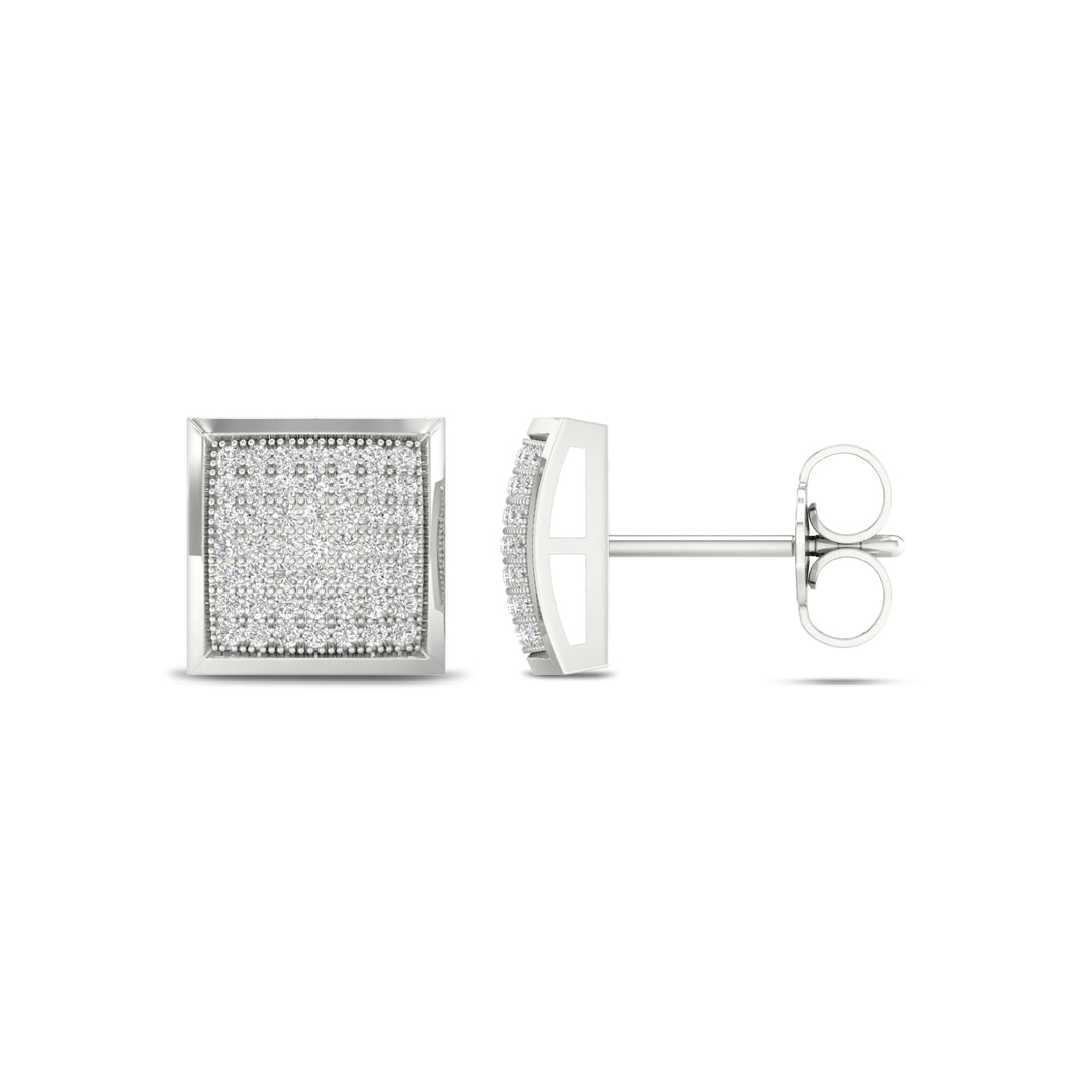 Chic 10k White Gold Lab Diamond Stud Earrings for Women