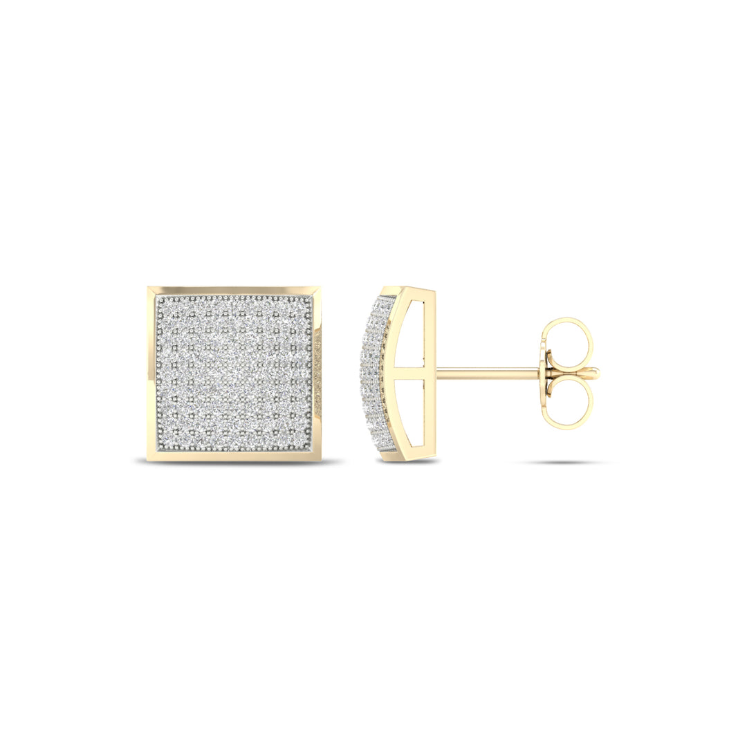 10k Yellow Gold Lab Diamond Stud Earrings for Women