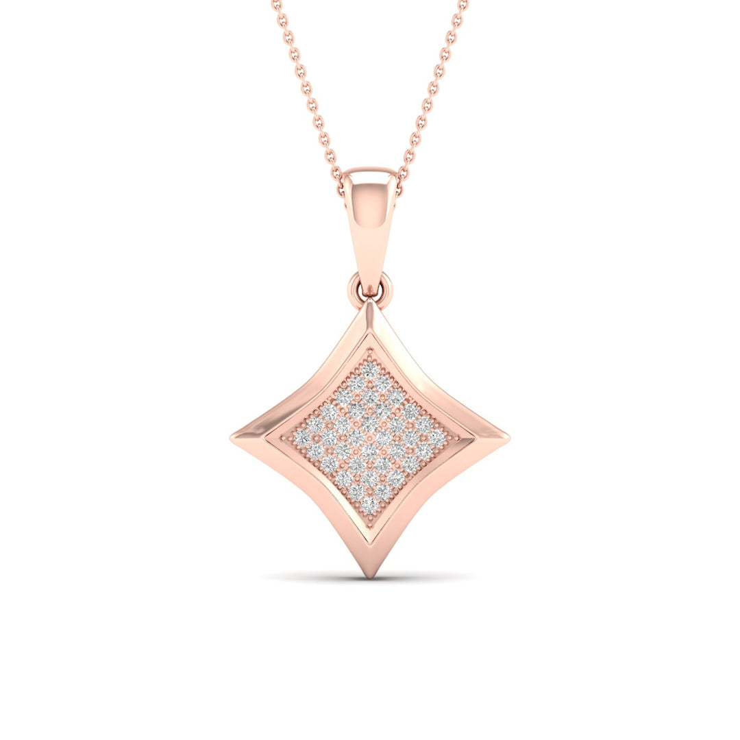 Delicate 10k Rose Gold 0.10CT Lab Diamond Pendant
