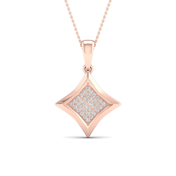 Delicate 10k Rose Gold 0.10CT Lab Diamond Pendant