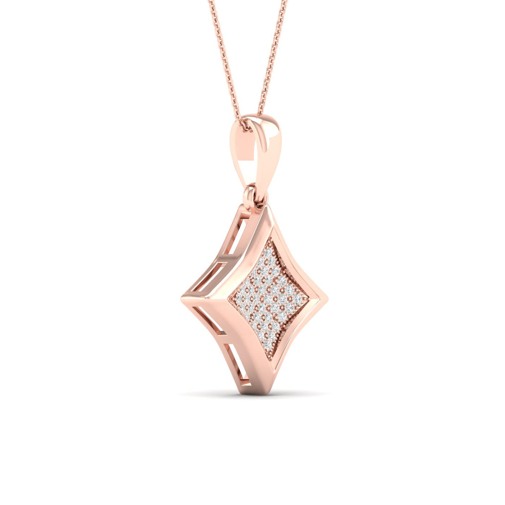 Delicate 10k Rose Gold 0.10CT Lab Diamond Pendant