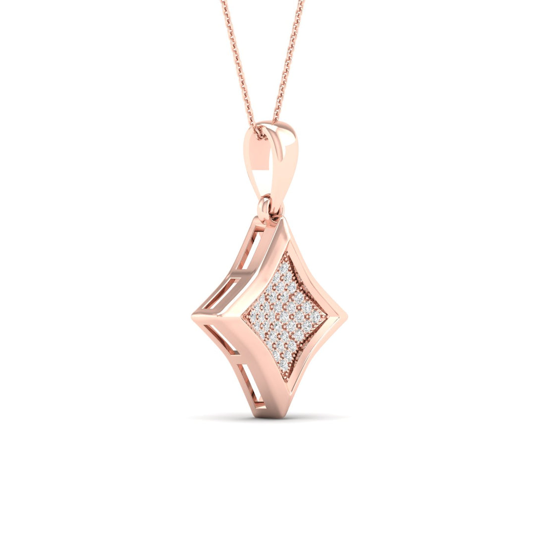 Delicate 10k Rose Gold 0.10CT Lab Diamond Pendant