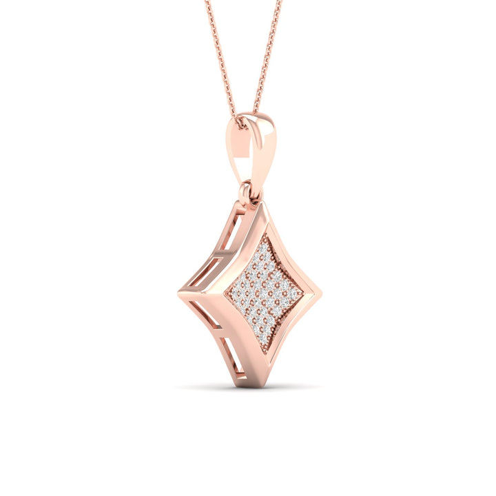 Delicate 10k Rose Gold 0.10CT Lab Diamond Pendant