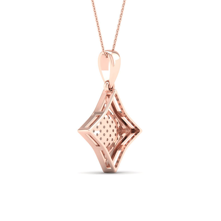 Delicate 10k Rose Gold 0.10CT Lab Diamond Pendant