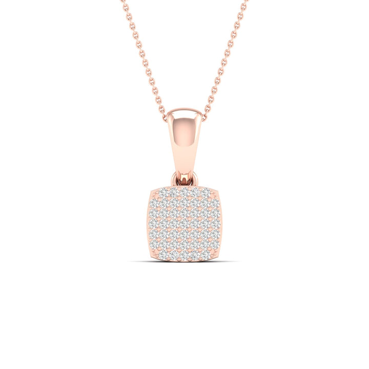 Delicate 10k Rose Gold 0.12CT Lab Diamond Pendant