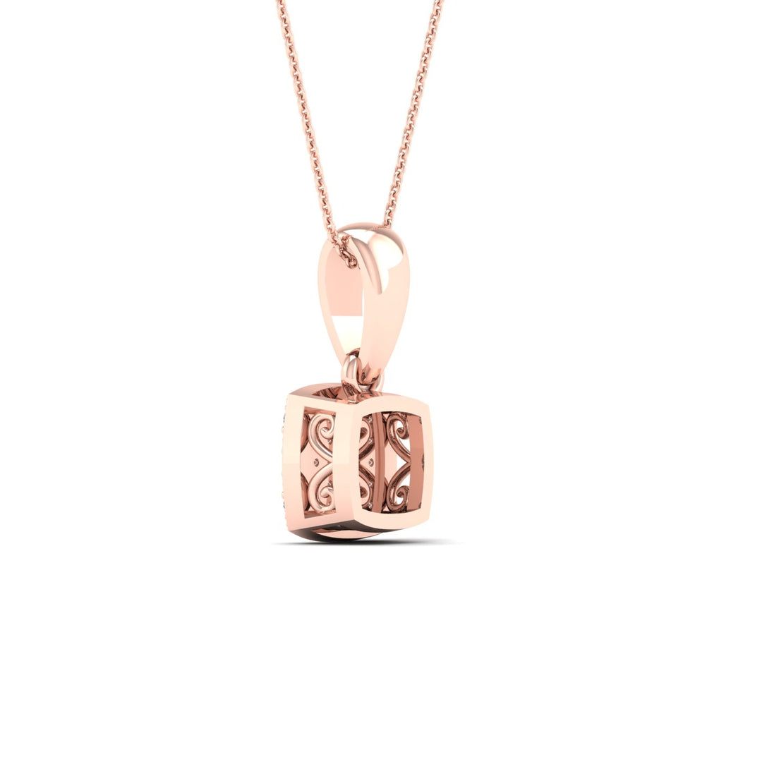 Delicate 10k Rose Gold 0.12CT Lab Diamond Pendant