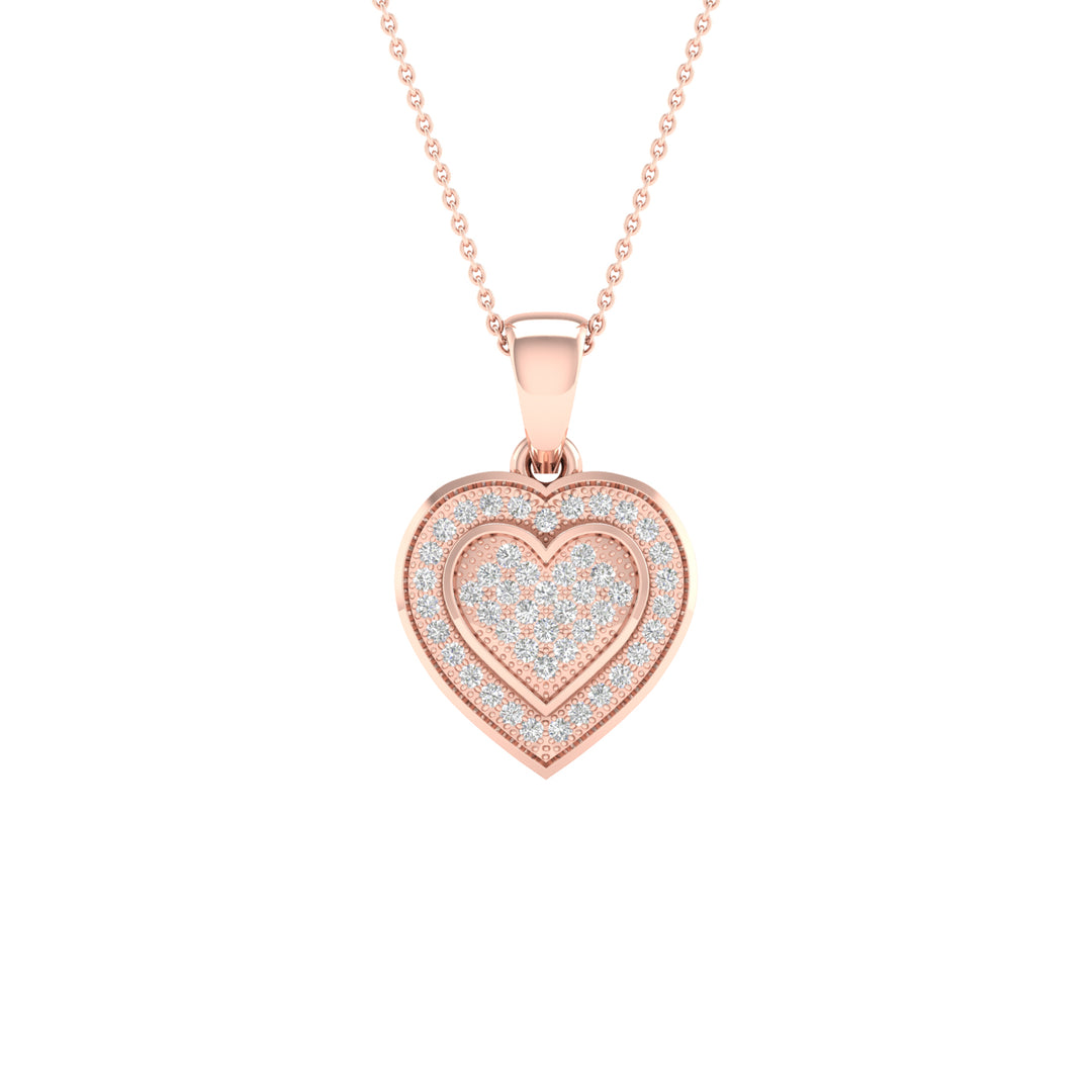 Delicate 10k Rose Gold 0.15CT Lab Diamond Pendant Necklace