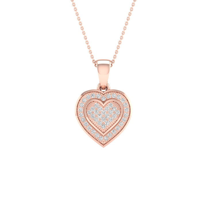 Delicate 10k Rose Gold 0.15CT Lab Diamond Pendant Necklace