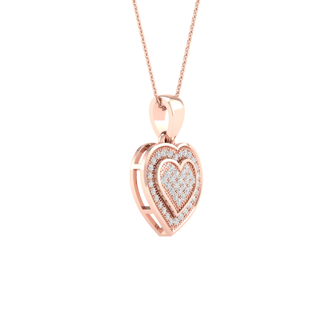 Delicate 10k Rose Gold 0.15CT Lab Diamond Pendant Necklace