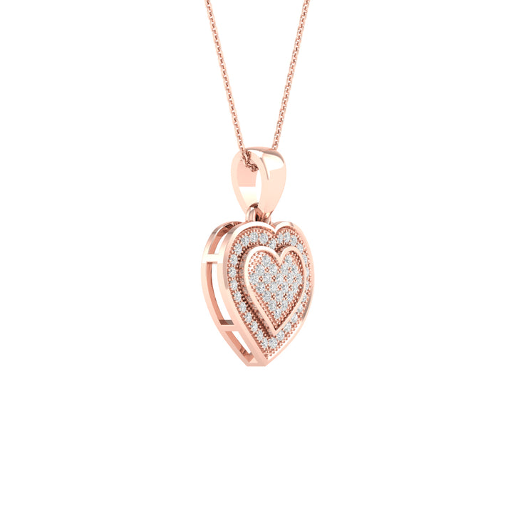 Delicate 10k Rose Gold 0.15CT Lab Diamond Pendant Necklace