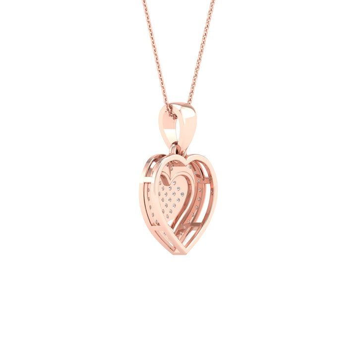 Delicate 10k Rose Gold 0.15CT Lab Diamond Pendant Necklace