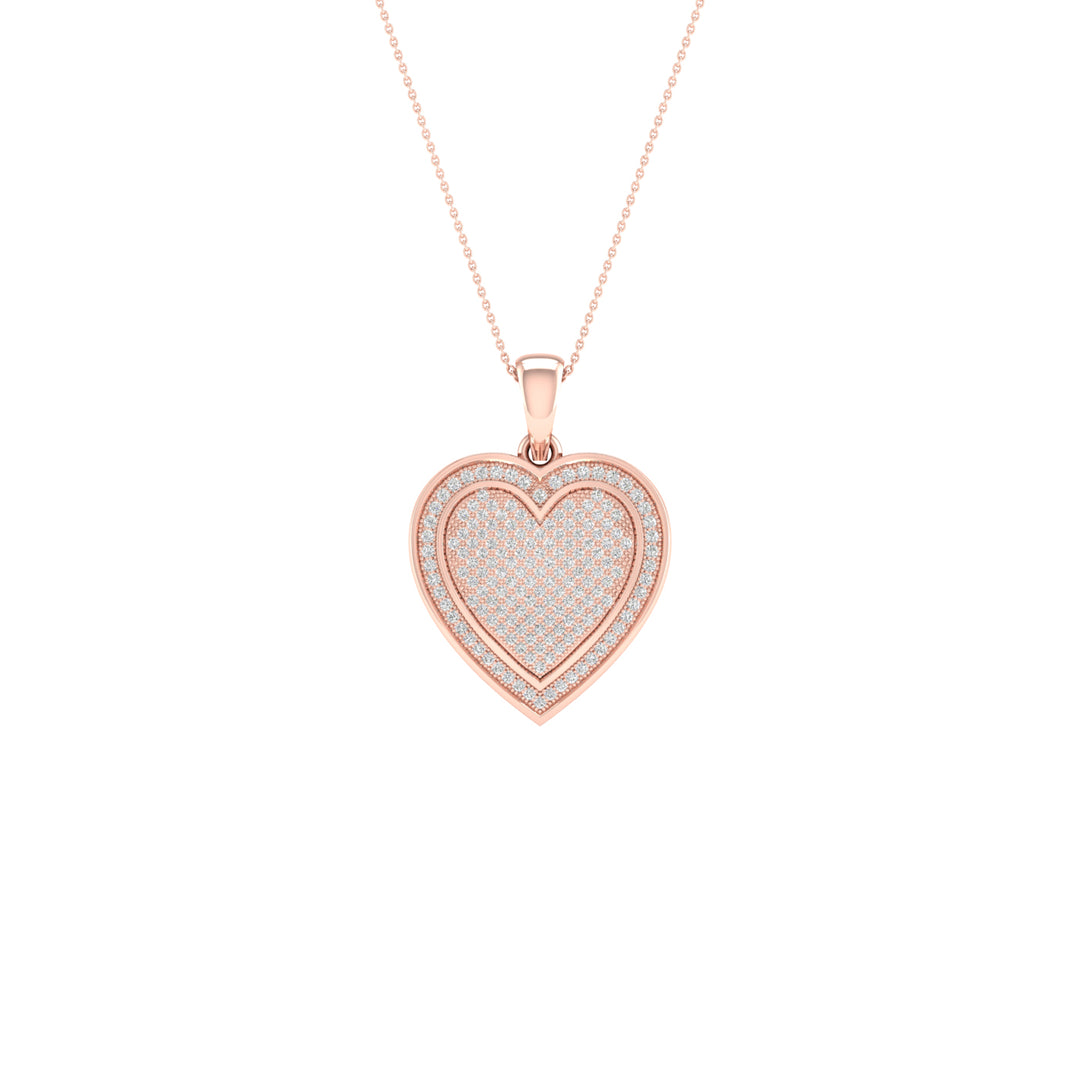 Chic 10k Rose Gold Lab Diamond Pendant - Timeless Elegance