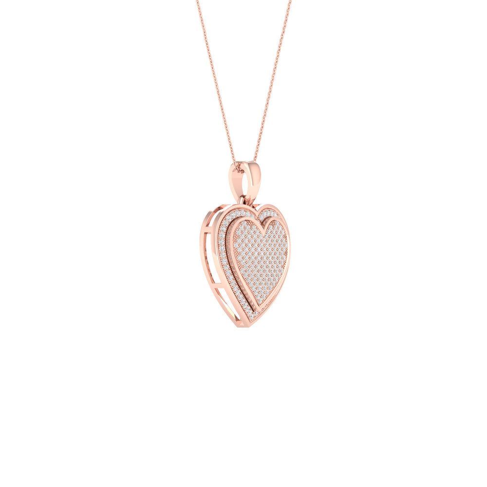 Chic 10k Rose Gold Lab Diamond Pendant - Timeless Elegance