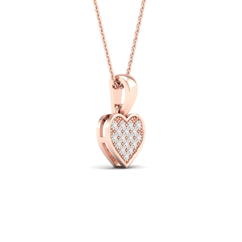 Romantic 10k Rose Gold 0.05CT Lab Diamond Pendant