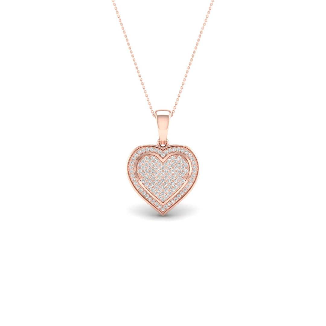 Romantic 10k Rose Gold 0.33CT Lab Diamond Pendant